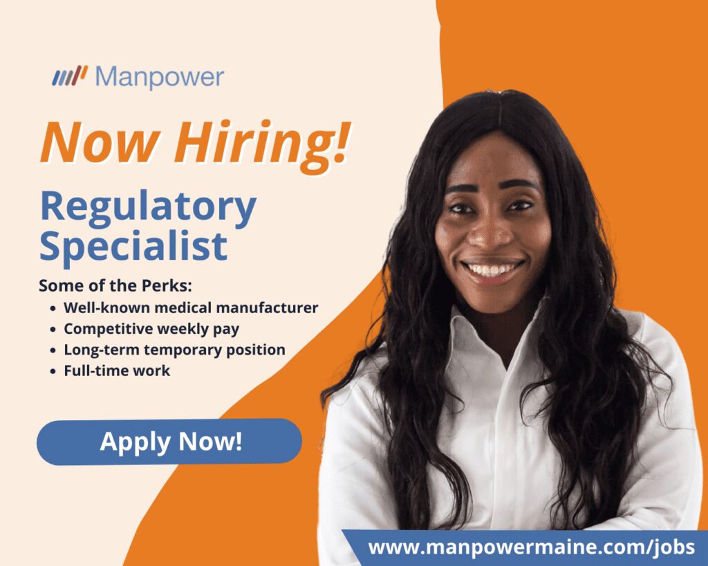 Regulatory Specialist in Scarborough, Maine

Pay Rate: $59.57 per hour
Schedule: M-F 8a-5p
Assignment Length: Temporary

Do you have a bachelor's degree in biochemistry, chemistry, biology, engineering, or a related field and 4+ years of regulatory experience? Are you interested in harnessing these skills at a well-established medical device manufacturer that offers competitive compensation? We are currently seeking a Regulatory Specialist for a reputable client located in Scarborough, Maine. If this opportunity intrigues you, we encourage you to submit your application today!

Perks:

• Competitive compensation
• Opportunity to support medical diagnostics tech company
• Position lasts through the end of the year
• Supportive and inclusive work culture
• Full-time work with weekly pay
• Maine Earn Paid Leave
• Access to health, dental, & vision benefits

Duties:

• Technical writing of files following regulations
• Developing regulatory strategies for products
• Researching scientific and regulatory information
• Developing internal procedures and tools

Requirements:

• Bachelor's degree in biochemistry, chemistry, biology, engineering, or related field
• 4+ years of regulatory experience with strong knowledge of IVDR and EU regulatory requirements
• Excellent communication, time management, multitasking, teamwork, and MS Office skills

To be considered for this Regulatory Specialist position simply contact us using any of the methods listed below.

Apply Online: see below
Call or Text ‘S RS’ to 207.774.8314
Email: portland.me@manpower.com

Not sure if this is the right job for you? No worries, we have many other positions available that may interest you. Apply now to start a conversation.

Job ID: 5595872