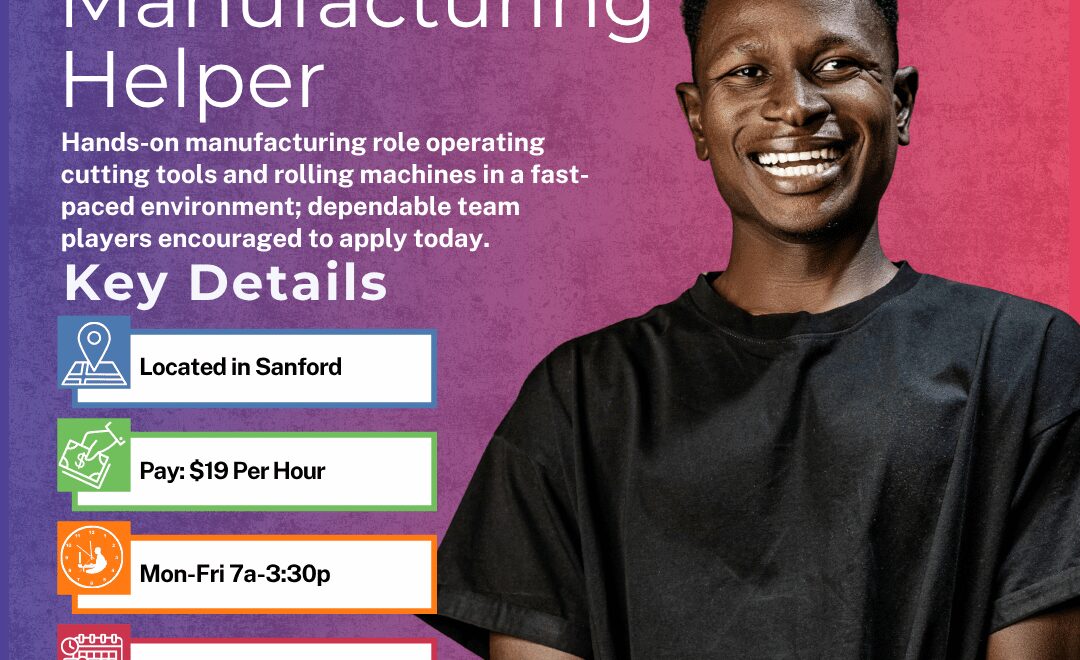 Manufacturing Helper - Sanford - Web