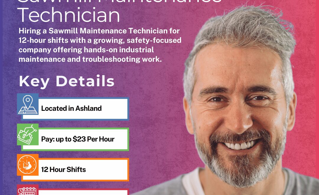 Sawmill Maintenance Technician - Ashland - Web
