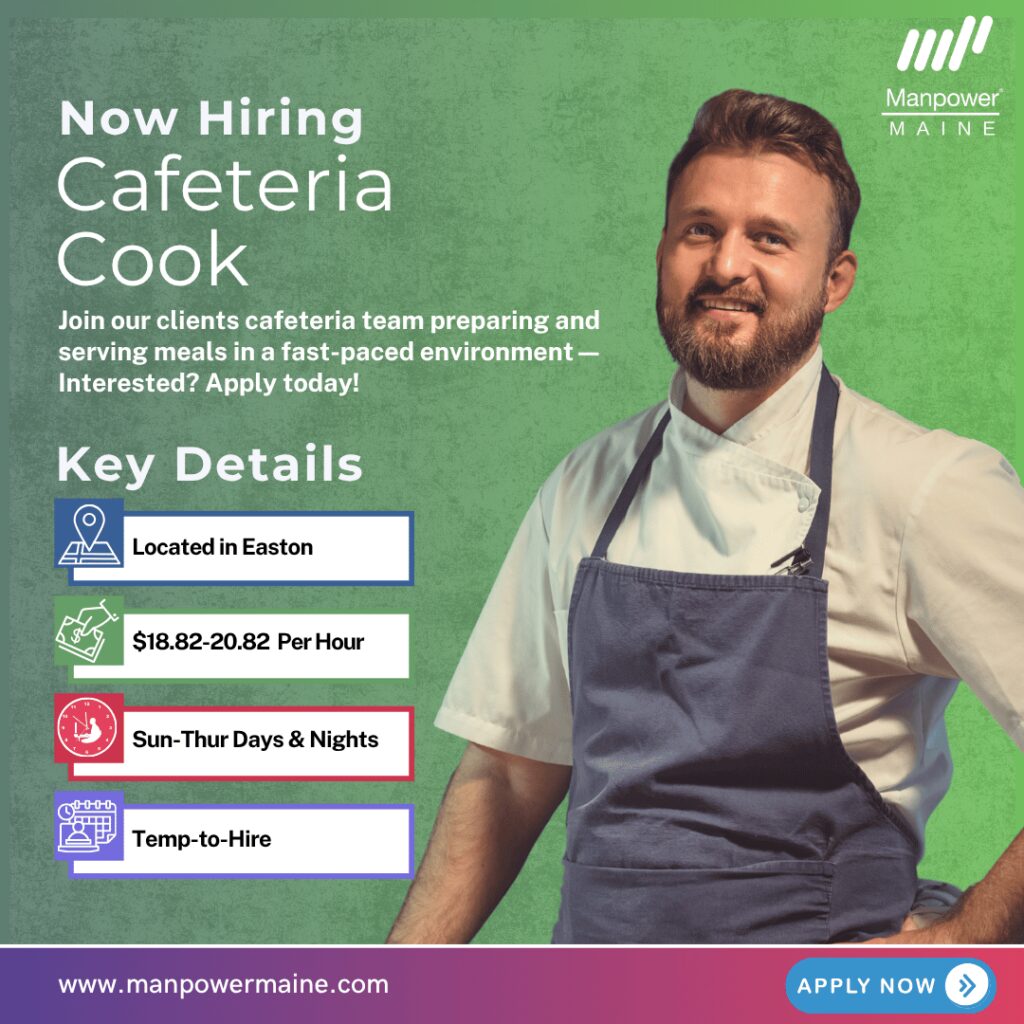 Cafeteria Cook - Easton- Web