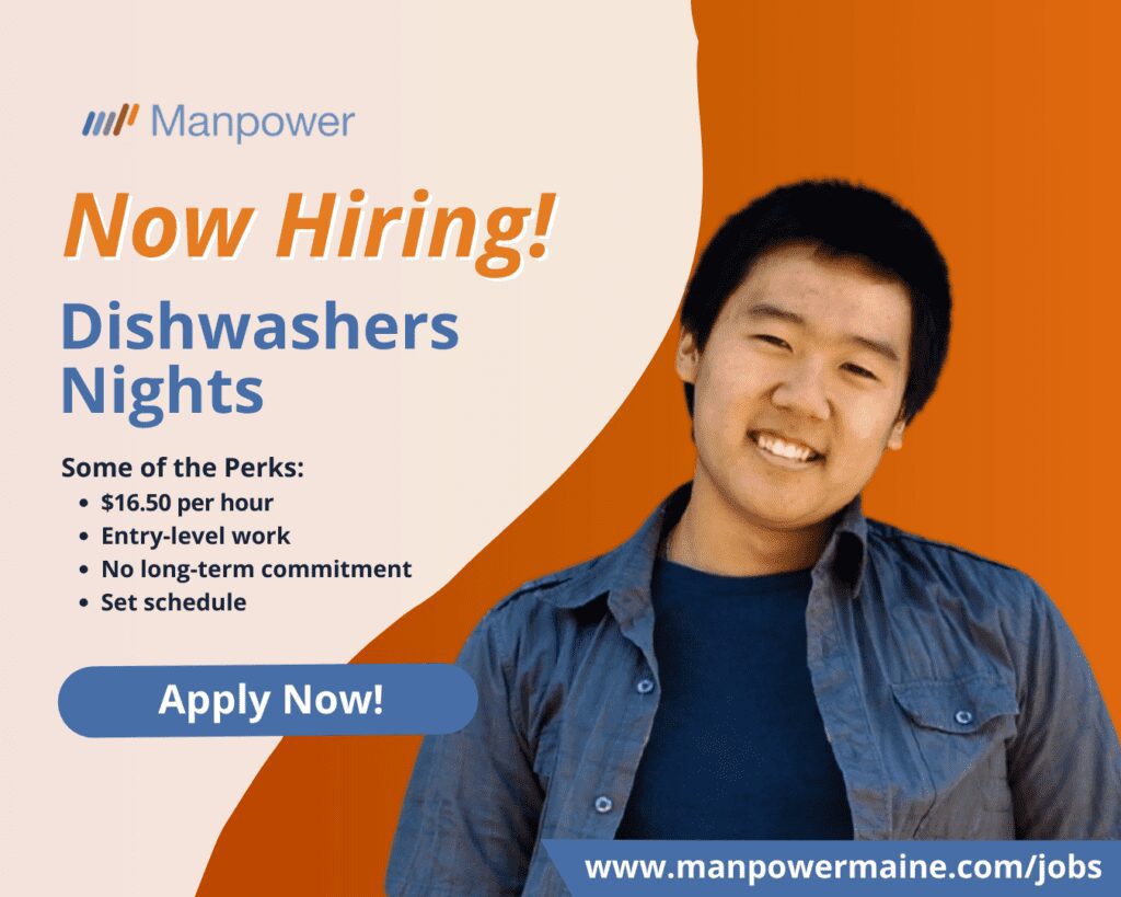 Dishwashers & Kitchen Support – Evenings & Late Nights

Pay: $16.50 per hour
Assignment Length: Temporary (through June 8th)

Are you dependable, detail-oriented, and ready to work behind the scenes to keep a busy campus kitchen running smoothly? Join the team as a Dishwasher and be a crucial part of creating a clean, safe, and welcoming environment for staff and students alike.

This is a temporary opportunity lasting though June 8.

Perks of the Job:
- $16.50 per hour, paid weekly
- Entry-level work
- No long-term commitment
- Kick-start your summer earnings

What You’ll Be Doing:
- Wash dishes, pots, pans, trays, and utensils by hand or using a dish machine
- Maintain complete cleanliness and sanitation of dish and kitchen areas
- Sweep, mop, and sanitize floors, walls, and prep surfaces
- Remove trash, hose out garbage cans, and manage waste disposal
- Transfer and organize kitchen supplies

Shifts Available:
PM Dishwasher: Wednesday-Sunday, 1p-9:30p
Late-Night Dishwasher
- Wednesday-Friday: 4p-1a
- Saturday: 4p-2a
- Sunday: 2p-11p

Ready to roll up your sleeves? Apply today and bring your hustle to a fast-paced kitchen that values teamwork and cleanliness!

Apply Online: See Below
Call/Text ‘DISH’ to 207-622-1535
Email: augusta.me@manpower.com          

#PACEME

Job ID: 5715981