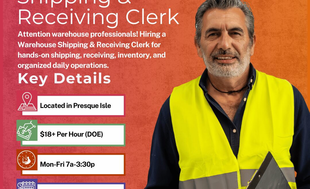 Warehouse Shipping & Receiving Clerk - Presque Isle - Web