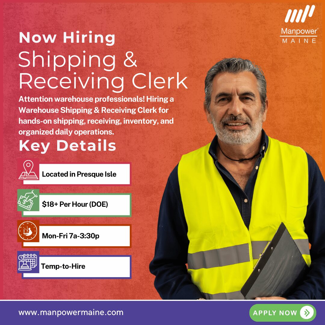 Warehouse Shipping & Receiving Clerk - Presque Isle - Web