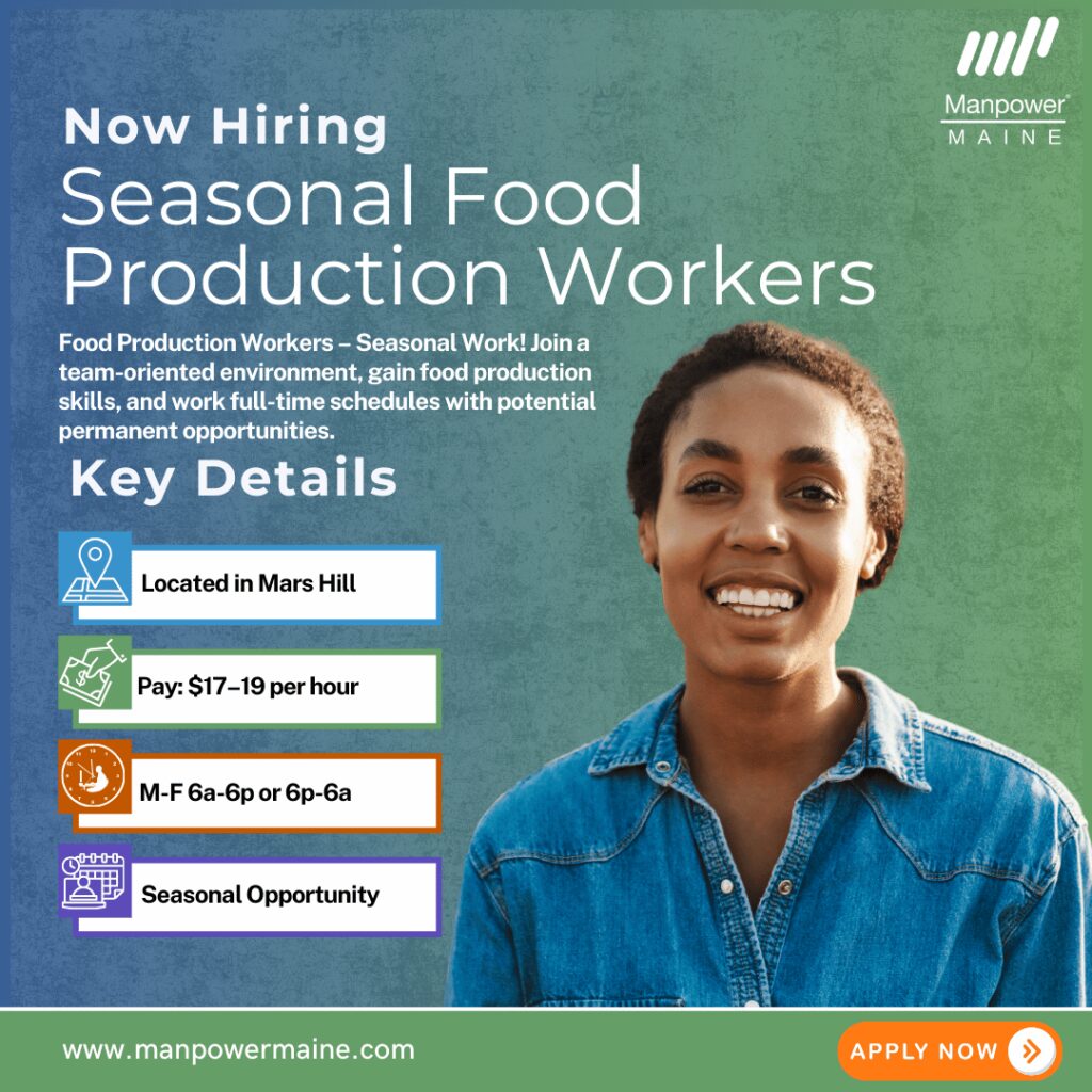 Seasonal Food Production Workers - Mars Hill - Web