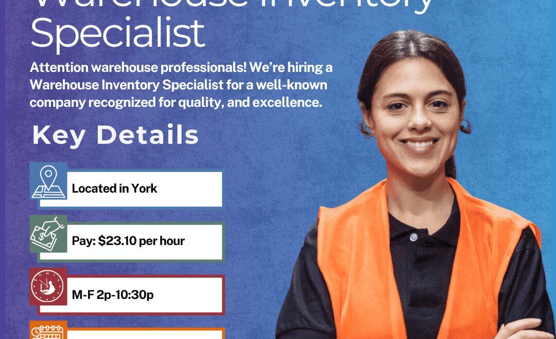 Warehouse Inventory Specialist - York - Web