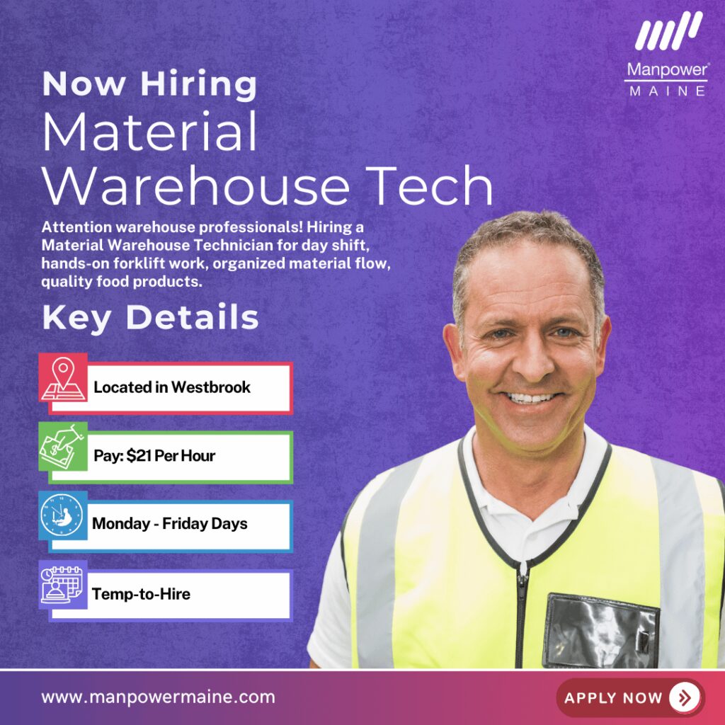 Material Warehouse Technician - Westbrook - Web