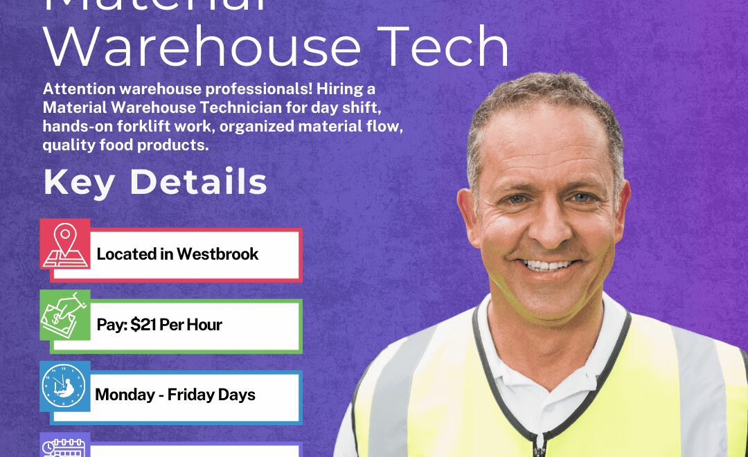 Material Warehouse Technician - Westbrook - Web