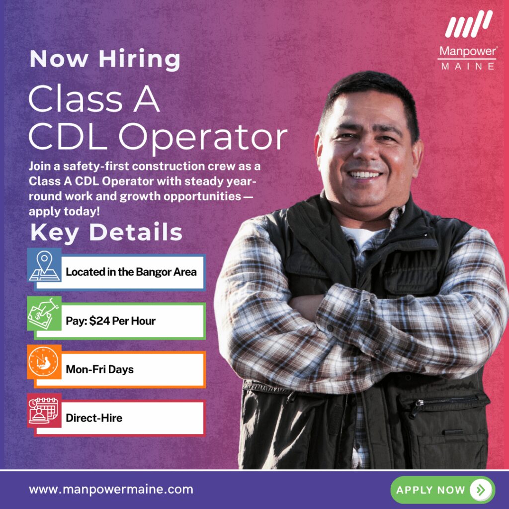 Class A CDL Operator - Bangor Area - Web