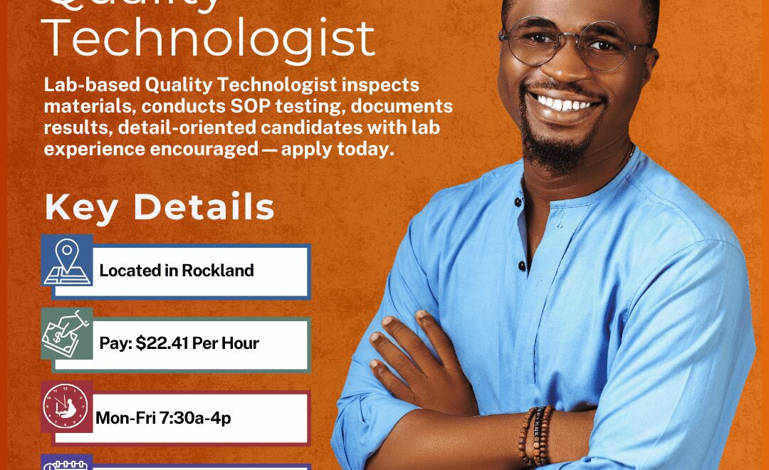 Quality Technologist - Rockland - Web
