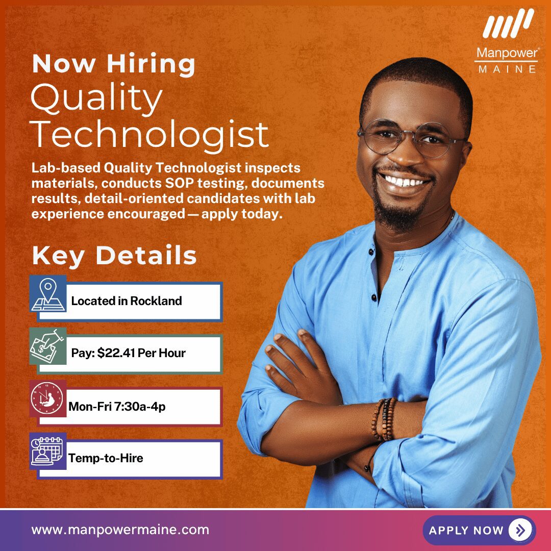 Quality Technologist - Rockland - Web Quality Technologist - Rockland - Web