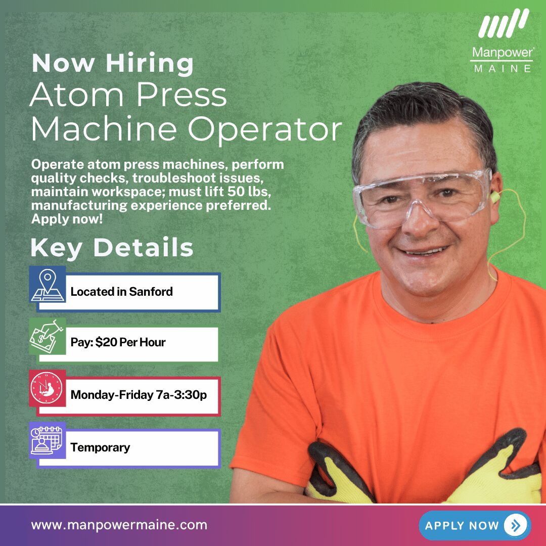 Atom Press Machine Operator - Sanford - Web Atom Press Machine Operator - Sanford - Web