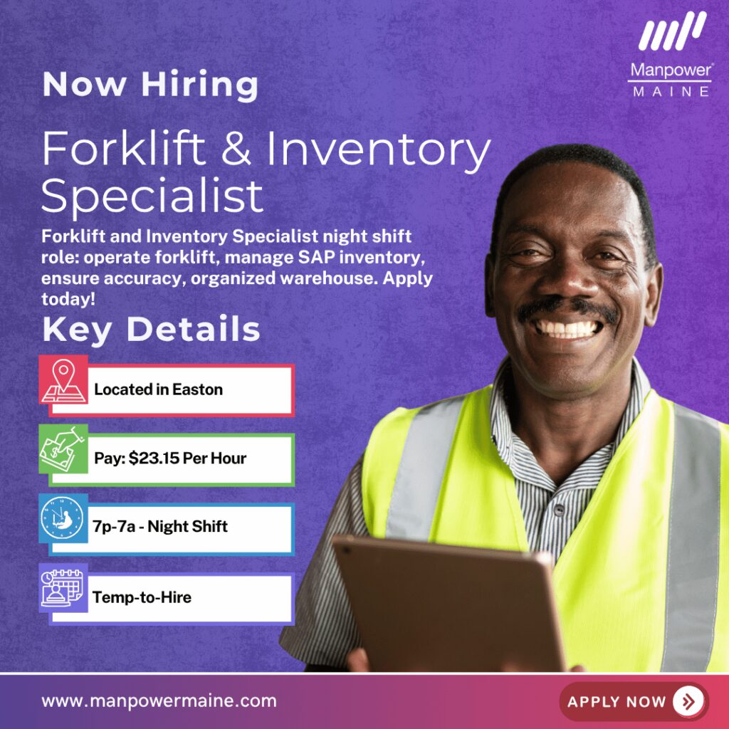 Forklift & Inventory Specialist - Easton - Web