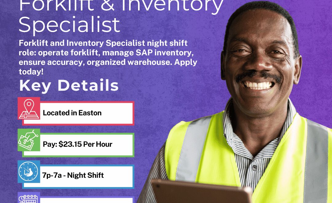Forklift & Inventory Specialist - Easton - Web