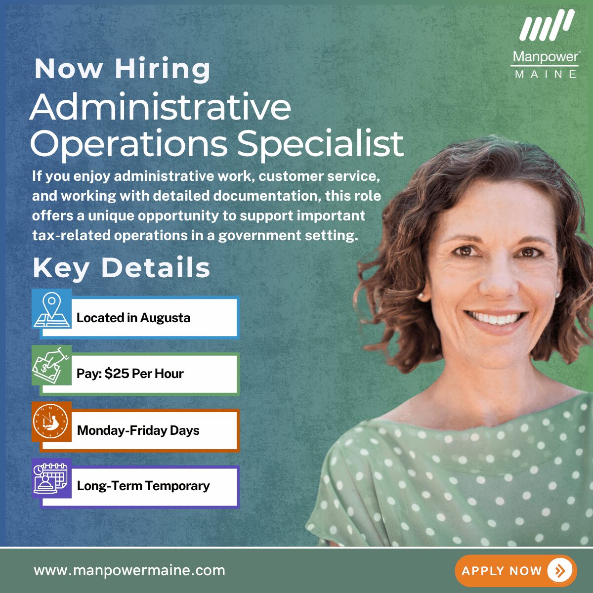 Administrative Operations Specialist - Augusta- Web