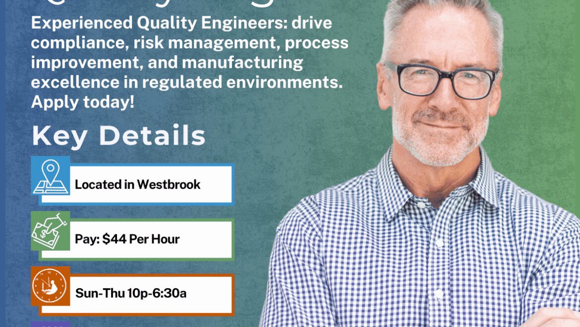 Experienced Quality Engineer - Westbrook - Web