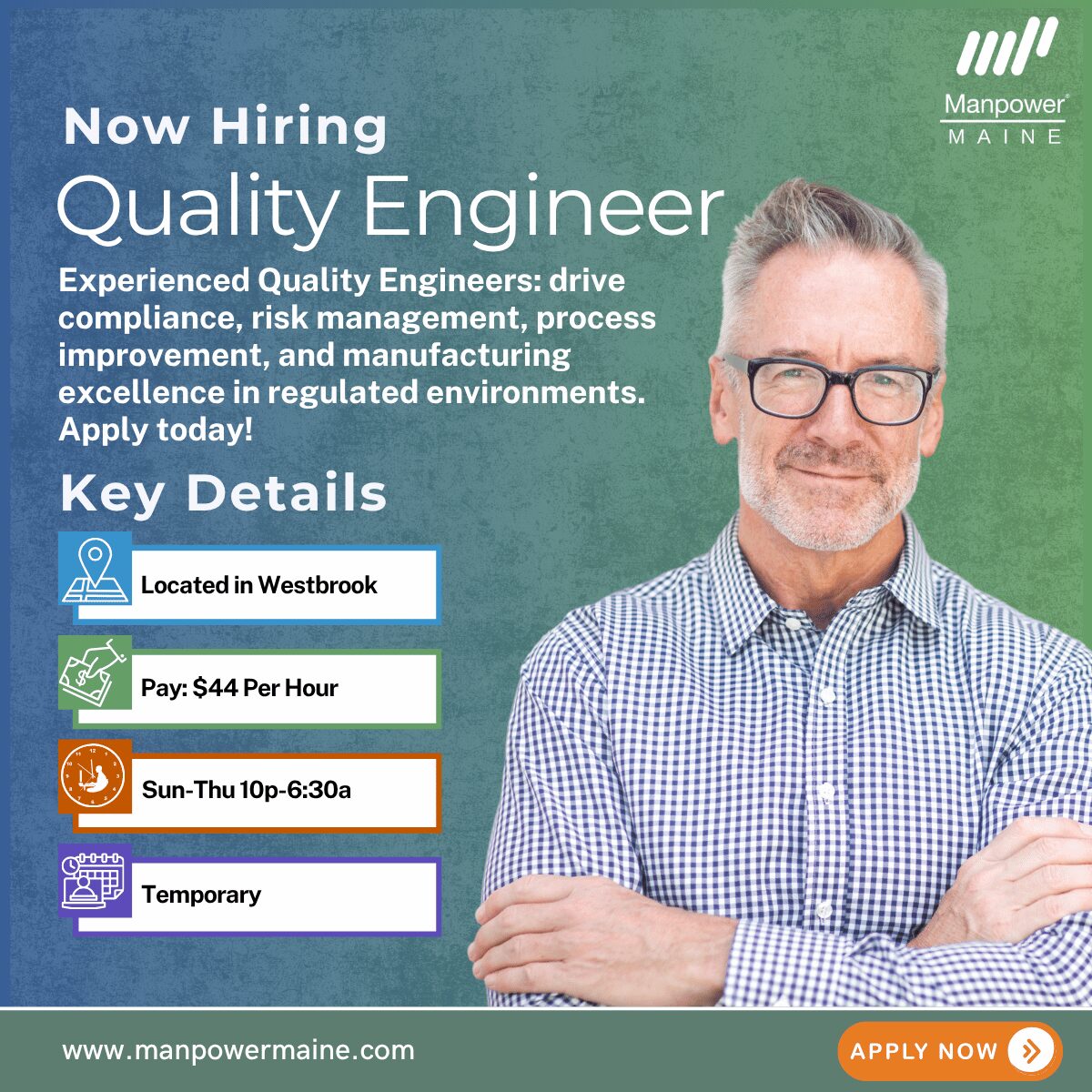 Experienced Quality Engineer - Westbrook - Web