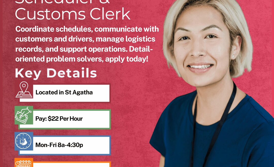Scheduler & Customs Clerk - St Agatha - Web